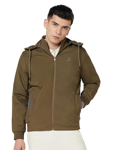 Image of Qube By Fort Collins Men's Polyester Standard Length Regular Fit Lightweight Winter Jacket - Stylish & Comfortable for Casual and Outdoor Wear