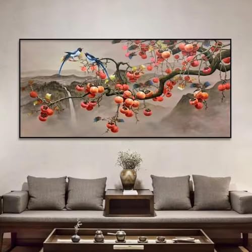 Affiche chinoise kaki pour sublimer la décoration du salon