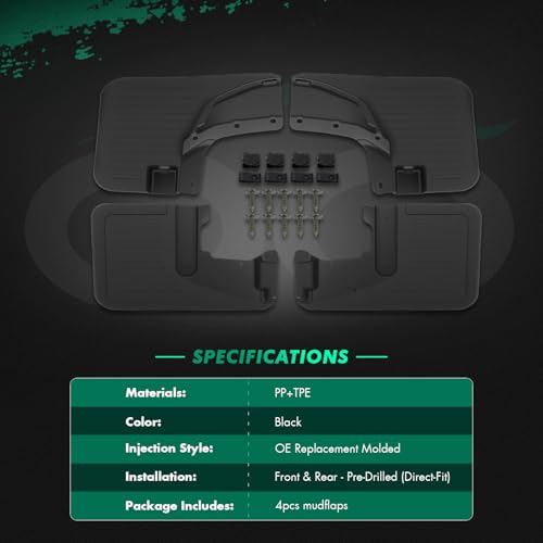 Image of SCITOO Mud Flaps 4PCS suitable for Ford Bronco Sport 2021-2023 front & rear mud flaps splash guard set