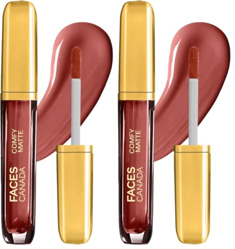 Image of FACES CANADA Comfy Matte Liquid Lipstick - For The Win 08, 3.8 ml | Comfortable 10HR Longstay | Intense Matte Color | Almond Oil & Vitamin E Infused | Super Smooth | No Dryness | No Alcohol