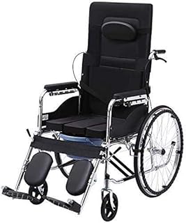 JF-XUAN Portátil con Silla de Ruedas Silla de Ruedas cómodo Multi-Función de Las Luces de Transporte Silla de Ruedas Plegable de Cuero de Viaje for sillas de Tela con Orinal (Estilo: A)