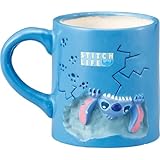 ディズニー 「 スティッチ 」 いたずら マグカップ 約径11×9cm 200ml 雑貨 食器 グッズ 誕生日プレゼント 青 san4525