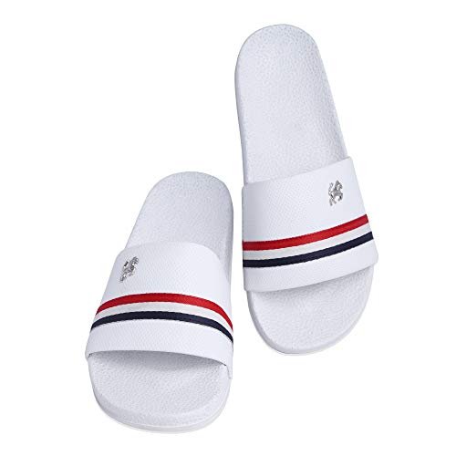 Image of PERY-PAO Mens Stylish Sliders White, Red, Black, Grey, Sky Blue Boys Slippers