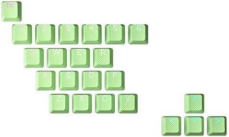 HK Gaming Rubber Backlit Doublesht Keycap Set | OEM Profile for Mechanical Keyboard (23 Keys, Lime)