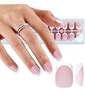 Dsixnails French Gel Nail Tips, 150pcs French Tip Press on Nails Short Purple White, 3 in 1 Pre-a...