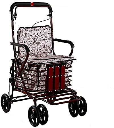 シルバーカー 軽量 年寄りの押し車 自立歩行補助 折り畳み式 座ってもいいです 収納できるもの 野菜を買う 歩行車 ショッピングカート 耐荷重120kg ブレーキロック機能付/高齢者/介護/福祉/敬老/乗り物 多用途 耐久性 便利である (二輪車/レバーブ