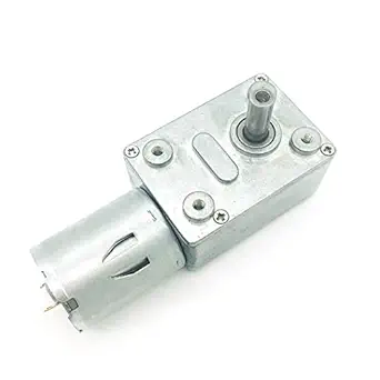 Bringsmart 12V 66rpm DC Worm Gear Motor 3 kg.cm High Torque Low Speed Mini Turbine Worm 12V Reducer Electric Motor Self-locking for Toys