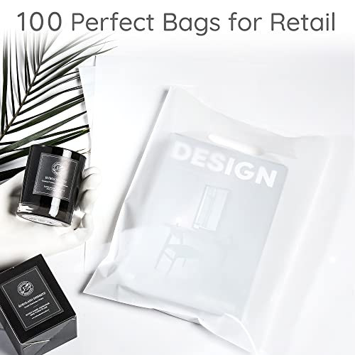 Image of Choice Marts 100 White Plastic Bags With Handles 9x12 Merchandise Bags