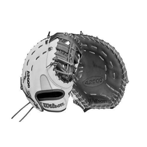 Wilson 2024 Fastpitch Classics Series A2000 1620FPSS 12.5” Fastpitch First Base Mitt - Left Hand Throw, White/Coal