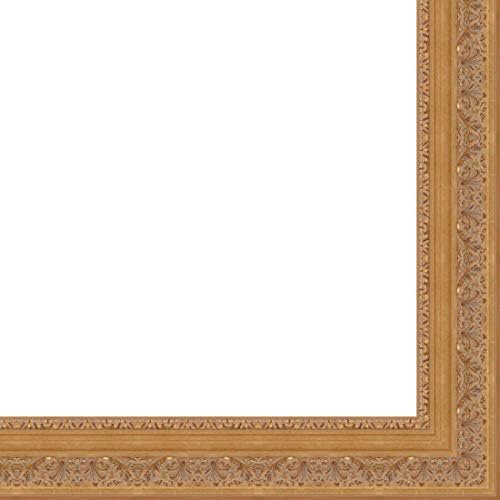Picture Frame Moulding (Wood) 100ft Bundle - Ornate Antique Gold Finish - 4.25" Width - 5/8" Rabbet Depth