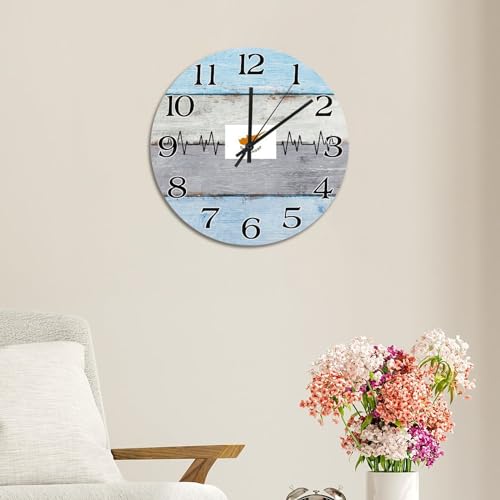 Horloge Chypre silencieuse de 38cm pour déco salon rustique