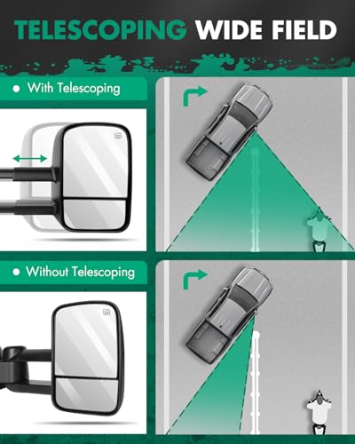 SCITOO Manual Tow Mirrors for 1999–2007 Chevy and GMC Trucks - Image 5