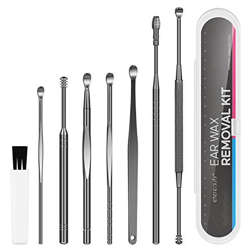 Ohrenreiniger, Ohrenschmalz entferner ETEREAUTY 8 in1 Medizinischer Ohrreiniger aus Edelstahl mit Aufbewahrungskiste Ear Cleaner Ear Picks Q Tips
