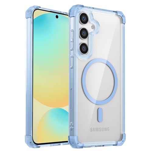 Funda antichoque Samsung S24 FE azul con carga inalámbrica