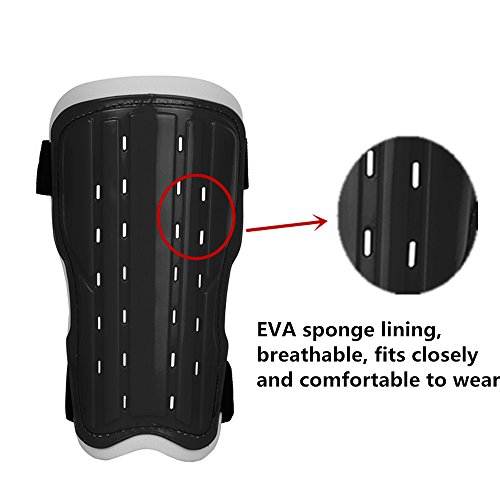 Soccer Shin Pad Over Knee Soccer Socks 2 Pairs Kids Leg Carf Protective Shin Pads Adjustable Perforated Breathable Guard Board And Impact Resistant Soccer Guards Socks Black #TOP6