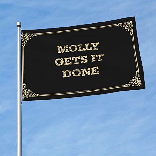 Drapeau de porche Molly Gets It Done grand drapeau de chambre universitaire 152 x 244cm