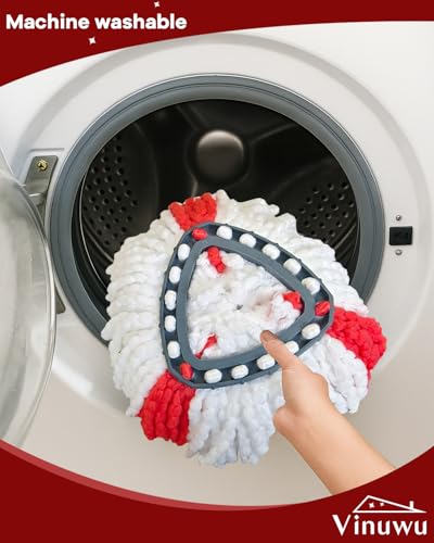 Vinuwu 5 Pack Moppköpfe Ersatz Kompatibel mit O Cedar/Vileda Triangle Swivel Mops - Mikrofaser Moppkopf Nachfüller für 1-Tank System, maschinenwaschbar, leicht zu ersetzen, Tiefenreinigung
