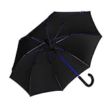  Cabrio Damen Stockschirm Regenschirm farbiges Gestell automatik 630, Farbe:Blau