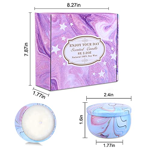 Furnizone Candles Gift Set For Women , Valentine Gifts For Her Aromatherapy Soy Candles Pack, Mini Candle Set, Bulk Gift Sets For Mom Birthday Valentines Day, 9 Pack Stress Relief Candle #TOP6