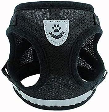 GHTMONY Dog Harness with Leash Set, Adjustable Escape Proof Breathable Harness with Leash Set for Small, Medium and Large Dog and Cat Outdoor Activity Care (XL, Black)