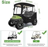 10L0L Deluxe Golf Cart Enclosure for 2 Seater Club Car Precedent, DS, Onward and Tempo, 600D Waterproof and Windproof Golf Buggy Rain Cover with 4 Side Clear Windows Golf Cart Cover for All Weather - Image 2
