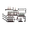FCXBQ Casiers à vin industriels Tuyau Mural Porte-Verre en Fer 28 Bouteilles Accessoires de vin Suspendus en métal Rustique Rangement pour Bouteilles Étagères en Bois Rangement Mural pour Salon CU