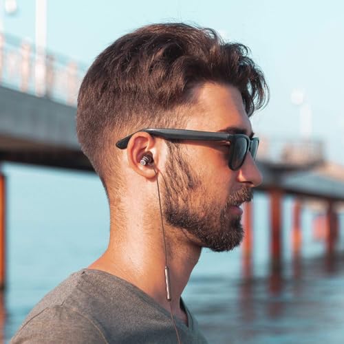 Image of LUDOS Clamor Wired Earbuds in Ear Headphones with Microphone, Earphones with Mic and Volume Control, Memory Foam, Reinforced Cable, Bass Compatible with iPhone, Apple, iPad, Computer, Laptop, PC