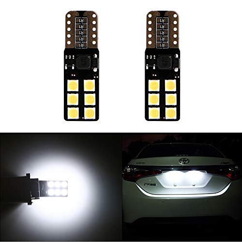 GLL 2pcs T10 W5W LED Canbus Súper Brillante Blanco 501 194 168 3030 12-SMD Bombillas Sin Error Para Bombillas de Luces Interiores Señal Dashborad Luces Laterales de Estacionamiento (9V-26V)