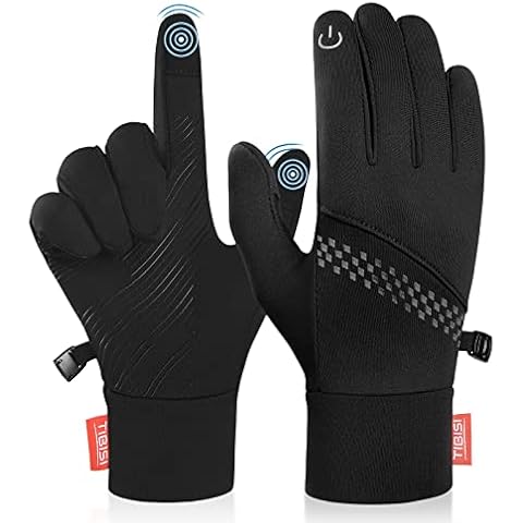 TANSTC Winter Warm Gloves, Touchscreen Thermal Gloves, Non-Slip Elastic Cuff Cycling Gloves, Windproof Water-Resistant Running Gloves for Men Women Running Driving Cycling Climbing Hiking Skiing Cover