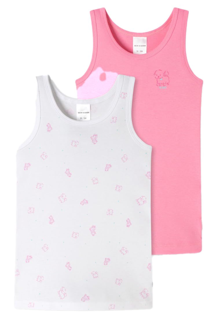 Schiesser Bielizna dziewczynki. Mädchen Unterhemden Tops 2 PACK