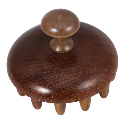 PERSELOSO Scalp Therapy Tool Wooden Massager Comb Scalp Brush Wide Teeth for Shampooing Massaging