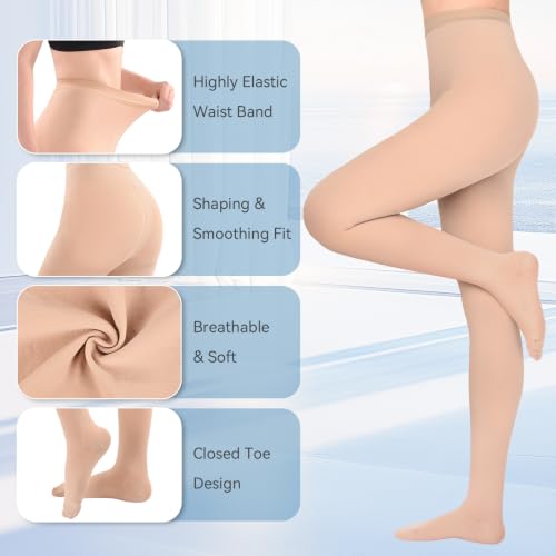 Image of 15-20mmHG Graduated Compression Pantyhose for Women Men,Medical Compression Tights, Support Hose, Compression Leggings for Varicose Veins, Edema