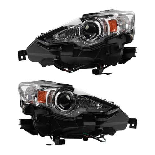 Image of TRQ 2 Piece Headlight Assembly Set Driver & Passenger Side Compatible with Lexus IS200t IS300 2016 IS250 2014-2015 IS 350 2014-2016 LX2502157 LX2503157 8114553721 81145-53721 8118553721 81185-53721