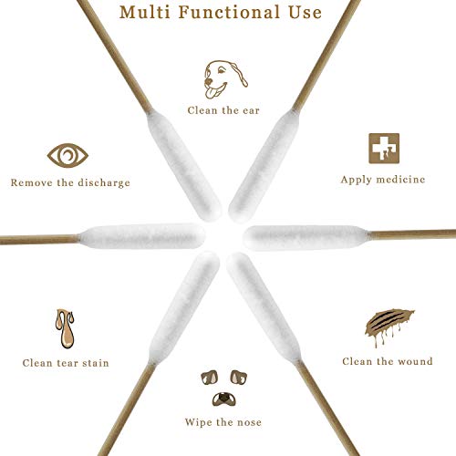 Hzran Cotton Buds For Dogs, 6 Inch Cotton Buds For Large Dog Ears, Lengthen Cotton Swabs For Cleaning Dogs Ears, Apply Medicine, Clean Wound, Bamboo Cotton Buds For Large Dog(100 Pieces) #TOP4