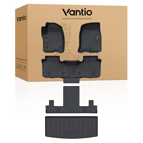 Image of Floor Mats for 2021-2026 Chevrolet Tahoe, GMC Yukon (Not for Yukon XL), Cadillac Escalade (Not for ESV), Only Custom Fit 7 Seat, All Weather Waterproof TPE, Anti-Slip with Cargo Liners