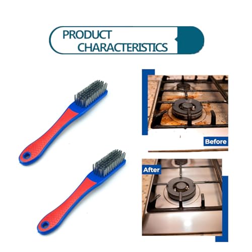Image of Wire Brushes for Cleaning,2 PCS Heavy Duty Stainless Steel Wire Scratch Brush Heavy Duty Wire Brushes for Metal Rust Cleaning,Paint Scrubbing