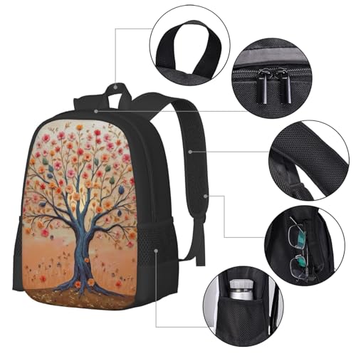 Beautiful Backpack Floral Tree Blossom Bloom 17 Inch Large Durable Book Bag Double Zipper Backpack Unisex4