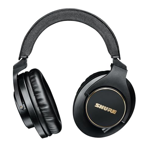 Image of Shure SRH840A Professional Over-Ear Wired Studio Headphones for Recording, Mixing & Monitoring - Closed-Back Circumaural Design with Detachable Cable, Black | 40mm Neodymium Drivers, 5-25, 000 Hz, 40 Ω, Detachable 3m Locking Cable, Includes 1 /4 Adapter and Pouch