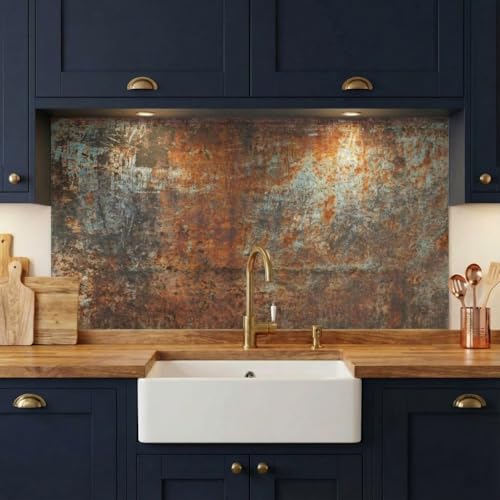 Protector para Cocina de Vidrio Templado, Salpicadera de Pared Rectangular Colorida con Montaje de Silicona y Cinta Doble miniatura 3