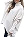 ANRABESS Womens Turtleneck Long Sleeve Sweater High Low Hem Casual Winter Pullover Knit Tops A87bai-S White