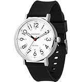 cicininc Nurse Watch for Women Men, Black Analog Nursing Watches with 12/24 Hour Military Time, Second Hand