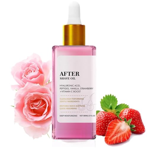 Nybhyjka Después De Las Mujeres De Aceite De Afeitado,Strawberry Vanilla After Shave Oil For Smooth Skin, 90ML Soft Serve Truly After Shave Oil Women,con Ácido Hialurónico,Shaving Cream Alternative