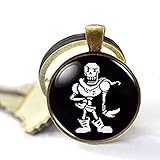 Cadeau pour la Saint-Patrick. bab Sans Papyrus Flowey Frisk Pixel Figures Verre Cabochon 3 Porte-clés Bijoux