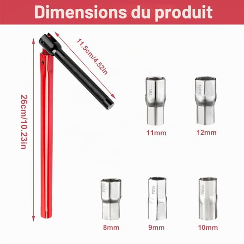 Luckwaii Clé Robinet Cle Lavabo Speciale Mitigeur, Outil pour L'installation de Robinets 8-12 mm, Faucet Wrench Plomberie Outillage pour Installations de Plomberie de Robinet D'évier (Rouge) – vue 2