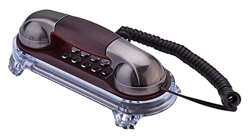 Téléphone téléphonique de téléphone cordé Téléphone de téléphone mural, téléphone portable classique de téléphone à câbles rétro, téléphone de téléphone compact ergonomique avec Welter for bureau à do