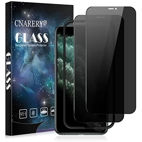 Cnarery 2 Pack Privacy Screen Protector for iPhone 11 Pro Max/iPhone XS Max 6.5 inch, Anti Spy Tempered Glass with Installation Frame, 9H Hardness, Case Friendly Cover