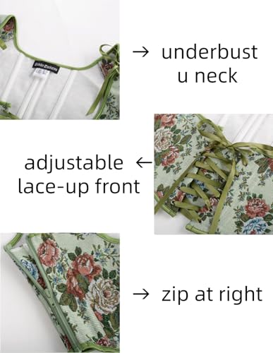 Image of Scarlet Darkness Women's Underbust Corset Top Renaissance Medieval Lace-up Boned Fairycore Pirate Corsets