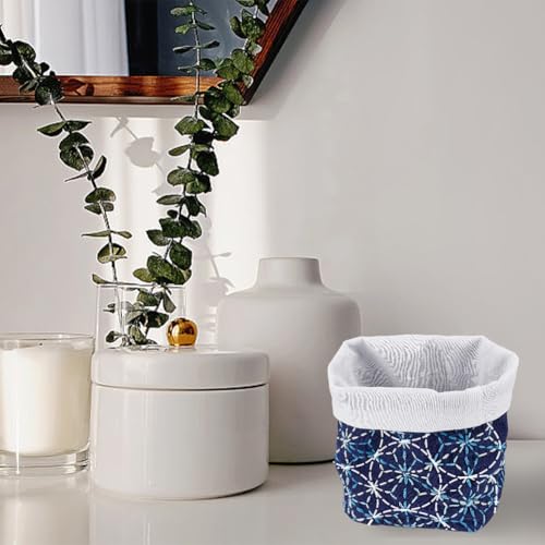 Image of FREEBLOSS 2 Set Sashiko Kit Mini Storage Basket Sashiko Storage Basket Bins Embroidery Kit for Beginners Hand Sewing Kit for Adults