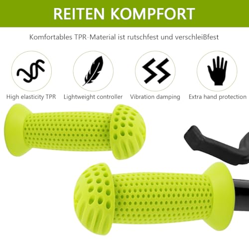 Proberos® Kids Bike Handle Grip 3.9 inches Soft Silicone Grip Sleeve Cover Porous Silicone Anti-slip Grip Universal Children's Bicycle Grips for Scooter, Tricycle, Children's Balance Bike, Green 4 41ljwMEbnqL