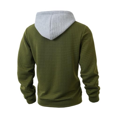 Sudadera con capucha corta de deporte para hombre ropa gym verde L 3